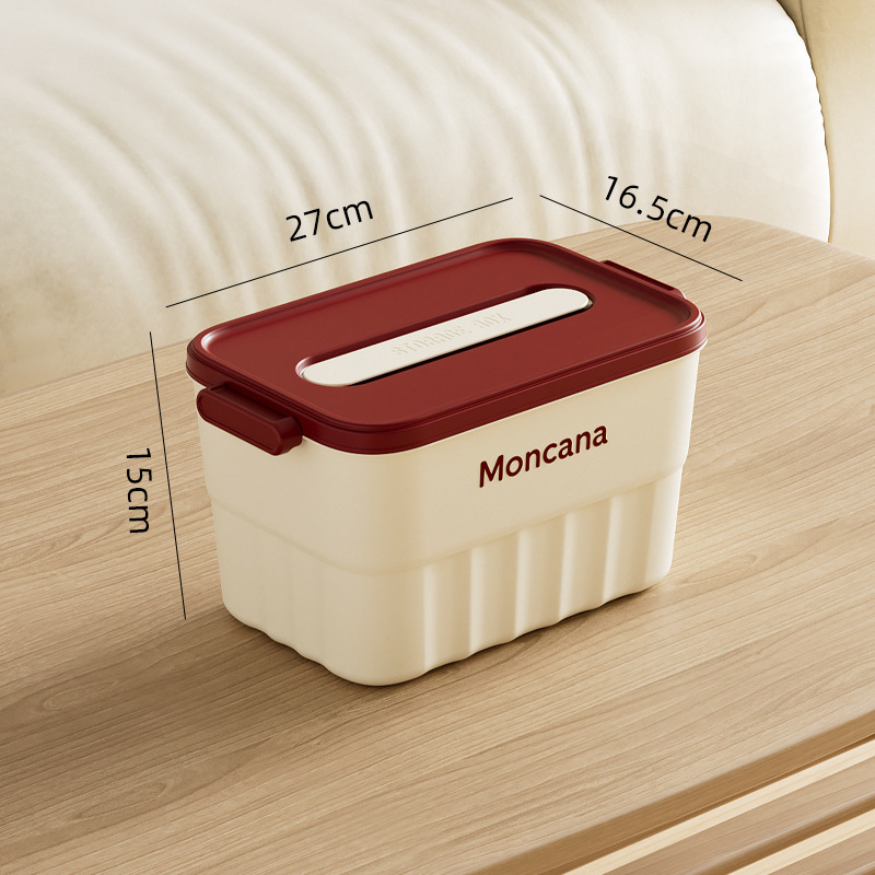 Creamy yellow and red small tall with lid