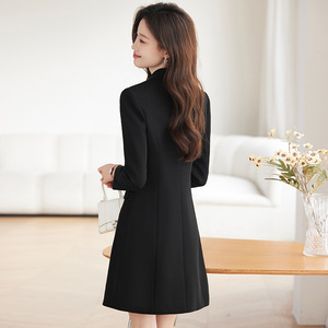 White Suit Dress Women Double Breasted Solid Color Anti-Wrinkle Wool Blend Office Wear 2024 Spring New Arrival - Product Image 4