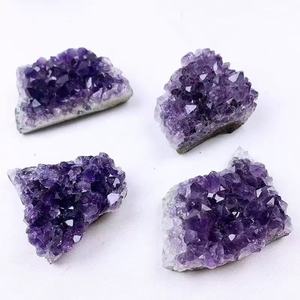 Doğal Ham Mor Yuvarlanmış Kristal Kuvars Kümesi Ametist Jeodu Örneği Taş Enerji Şifalı Kristal Elmas Maskotu - Product Image 3