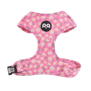 QPETTSカスタム子犬犬猫ベストハーネス調整可能な通気性バックルQRコード名タグ付きパーソナライズIDペット用ハーネス - Product Image 1
