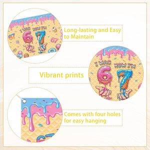 Decorazioni per Compleanno 6-7 Anni, Sfondo a Tema Gelato, Striscione 'Sono Finito di 6 Anni, Ora Sono 7', Decorazioni per Feste a Tema 'Sweet Drip' - Product Image 6