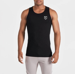 Men's Casual Gym Tank Top Knitted Embroidery Custom Logo Summer Fitness Wear Spandex <b>Singlet</b> Quick Dry Breathable for Workout - Product Image 2