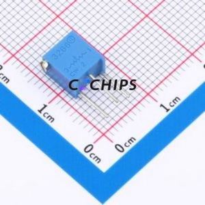 Résistance/potentiomètre réglable 3266X-104, composant traversant (THT)-3P, 6,8x4,7 mm, résistance 100 kOhm, 10 %, 500 mW, 250 ppm/ ℃ - Product Image 1
