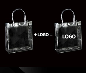 Bolsa de compras de <span class=keywords><strong>PVC</strong></span> PP, bolsas de plástico transparentes con asas para embalaje de regalo cosmético de vino - Product Image 1