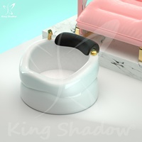 Fauteuil de pédicure KingShadow style trône en acier inoxydable, luxe, pour salon de beauté, spa, dossier réglable, drainage automatique