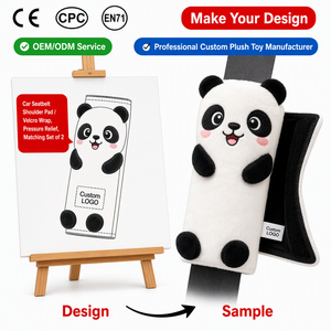 Juguete de Peluche Personalizado, Cojín de Cinturón de Seguridad con Diseño de Panda de Dibujos Animados, Protector de Hombro Suave, Accesorio de <span class=keywords><strong>Auto</strong></span> Personalizado, Muñeco de Peluche - Product Image 1