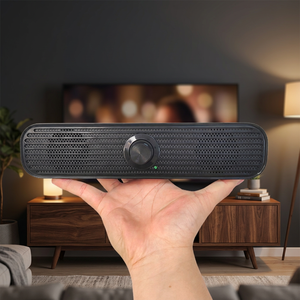 Rich Stereo 2.0 Channel <b>USB</b> Powered Compact Sound Bar Wired Computer Audio Bar with <b>Aux</b> Input Volume Adjustment Knob Dual - Product Image 3