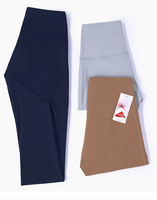 Pantalones OEM ODM de Alta Elasticidad, Color Nude, Diseño a Cuadros, Cintura Ultra Alta, Levanta Glúteos, Transpirables, de Secado Rápido, Spandex/Nylon, Antibacterianos