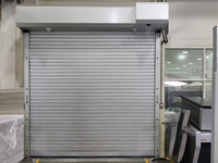 Porte à enroulement en aluminium résistante aux intempéries, design mince, style minimaliste, pour entrée extérieure de supermarché