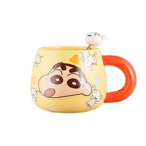 Crayon Shin Chan Ceramic <b>Mug</b> With Spoon Single Cup Cartoon Design Gift For Office Use - Product Image 2