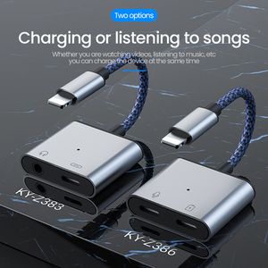 2025 Kyere New 2 Trong 1 Ánh Sáng-Ing Để 3.5 Mm Jack Âm Thanh <span class=keywords><strong>Adapter</strong></span> Tai Nghe 3.5 Mm Headphone Jack <span class=keywords><strong>Adapter</strong></span> Đối Với iPhone Nhà Sản Xuất - Product Image 4