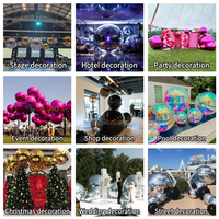 Festival sphère boule réfléchissante gonflable brillant coloré suspendu miroir boule géant PVC irisé miroir ballon pour anniversaire