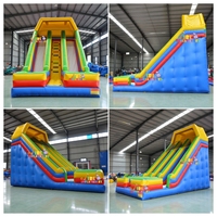 Toboggan gonflable commercial à double voie en PVC, couleur arc-en-ciel, pour enfants, idéal pour les fêtes en plein air, la location et les parcs d'attractions