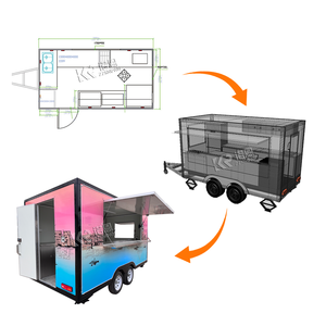 2025 chariot camion de nourriture mobile camion de nourriture de haute qualité remorques de restauration rapide forme remorque alimentaire avec porche - Product Image 1