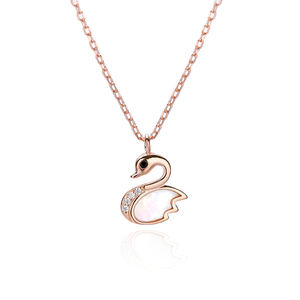 Elegante 100% de la joyería de la plata esterlina 925 pequeño Cisne colgante collar con Madre de perla para las mujeres dama Silberschmuck - Product Image 6