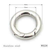 Accessoires en métal de qualité de luxe 3mm d'épaisseur différentes tailles rondes ouvrables O Ring fermoir porte-clés fermoir anneau à ressort en acier inoxydable