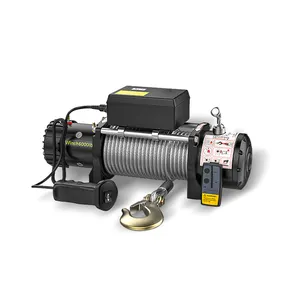 12v 24v Car Suv Wireless Control Synthetic Rope Electric Winch 5000lbs 16000lbs 15000 Lbs