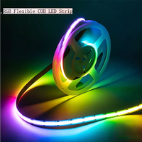 Nouvelles bandes LED COB CRI90 haute densité 480 par mètre DC12V 24V Magic sans points lumineux RGB Bande LED COB flexible intelligente