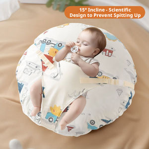 Almohada de lactancia para bebé al por mayor, diseño inclinado, previene el reflujo, con diseño de animales, antibacteriana, de algodón perlado, tejida, para alimentación. - Product Image 1
