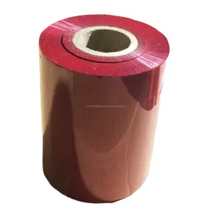 Kırmızı renk termal Transfer barkod yazıcı şerit 4.33 "x 1476 '110mm x 450m TTR transferi balmumu reçine şerit