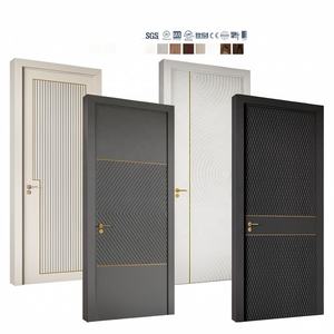 ประตูภายในห้องนอน ห้องน้ำ แบบยุโรป-อเมริกัน สไตล์โมเดิร์น ทำจากไม้เนื้อแข็ง พร้อมวงกบ ป้องกันเสียงรบกวน - Product Image 1