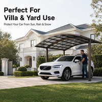 Pergola en alliage d’aluminium, abri de voiture combiné, étanche et durable pour le stationnement extérieur