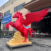Modèle de cheval animatronique électrique à capteur infrarouge en métal pour centre commercial, utilisation intérieure/extérieure dans les parcs d'aventure et les aéroports
