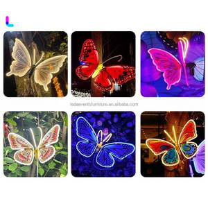 LEDA Farfalle 3D LED in Acrilico da 40cm <span class=keywords><strong>per</strong></span> Esterni, Decorazioni <span class=keywords><strong>per</strong></span> Feste, Ali Dinamiche, Illuminazione Paesaggistica - Product Image 3