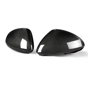 Real Dry Carbon Fiber Car <b>Door</b> Side Wing Rearview <b>Mirror</b> Cover Caps Glossy Direct Replacement for Porsche Cayenne 9ya 2018-2021 - Product Image 1