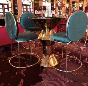 Tabourets de bar de mariage en métal <span class=keywords><strong>doré</strong></span> de luxe avec coussin de siège - Product Image 6