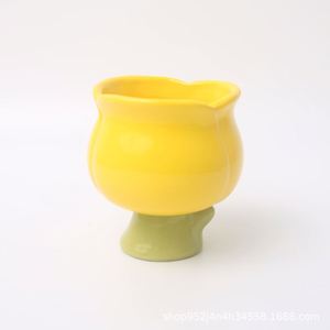 Nouveauté créative personnalisée, cadeau, tasse mignonne, tasse à café avec fleur de tulipe, crème glacée, dessert, salade, bagatelle, mousse au yaourt, tasse à thé florale - Product Image 5