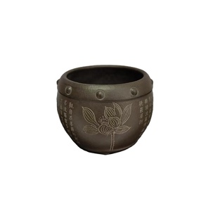 <span class=keywords><strong>Pot</strong></span> fait main non émaillé de haute qualité <span class=keywords><strong>Pot</strong></span> à bonsaï <span class=keywords><strong>en</strong></span> argile azur Yixing avec dessin de <span class=keywords><strong>lotus</strong></span> et design d'ongles - Product Image 1