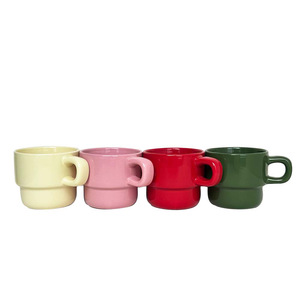 Tasses en céramique personnalisées pour la promotion d'entreprise avec poignée, motif uni, origine Zibo, ensemble de tasses individuelles 7111 - Product Image 2