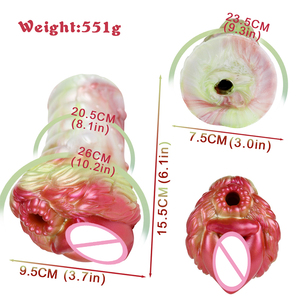 Masturbador de Silicona con Forma de Perro, Simulación de Fantasía, Doble Túnel, Copa con Vagina 3D y Clítoris, Juguete Sexual, Vagina de Bolsillo Alienígena - Product Image 2