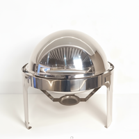 Edelstahl 6L Brennstoffbeheizter Runder Catering-Buffet-Wärmer, Kommerzieller Hotel-Restaurant Speisenwärmer