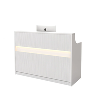 Comptoir de réception en MDF durable pour entreprise, comptoir de caisse pour hall d'hôtel, comptoir de bar, petite table moderne peinte pour hôpital et centre commercial