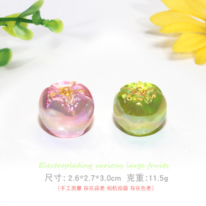 Breloques de fruits électroplaquées haute transparence, ornements de sacs surprises en résine simulée à effet dégradé pour bricolage - Product Image 6