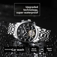 Reloj Mecánico POEDAGAR 1403 de Moda para Hombre, Reloj de Acero Inoxidable, Luminoso, Automático e Impermeable