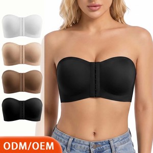 Reggiseno Senza Spalline <span class=keywords><strong>con</strong></span> Chiusura Frontale per Donne, Senza Cuciture, Senza Ferretto, Sexy, Senza Schienale, Comodo, Antiscivolo, Invisibile, per Abiti da Sposa - Product Image 1