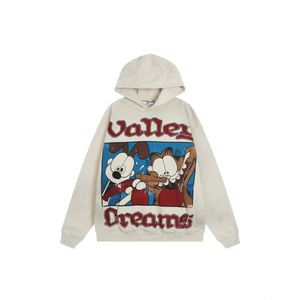 <span class=keywords><strong>Felpa</strong></span> con Cappuccio di Alta Qualità in Cotone Pesante, Abbigliamento Streetwear Y2K per Uomo, <span class=keywords><strong>Felpa</strong></span> con Zip VALLEY Retro Graffiti - Product Image 2