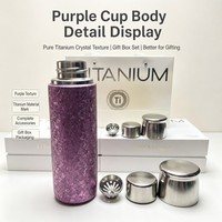 Bouteille isotherme portable en titane de 420 ml avec texture martelée, isolation sous vide, pour café et thé, avec bouchon argenté, idéale pour le camping, la randonnée et les activités de plein air