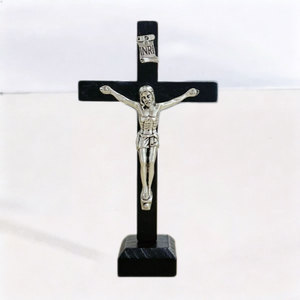 Cruz de Pared de Madera Hecha a Mano con Crucifijo de Jesús en Latón, Decoración Religiosa Cristiana, Decoración Moderna para el Hogar, Regalo de Oración - Product Image 5