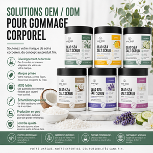 Gommage minéral naturel 6 styles différents Nettoie en profondeur Lisse la texture Améliore la peau Gommage au sel de la Mer Morte Marque privée Lot de 6 - Product Image 3