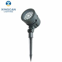 Lumière LED circulaire en aluminium personnalisable à intensité variable 0-10V IP65 3W-18W pour jardin botanique extérieur, paysage, arbre, avec prise au sol
