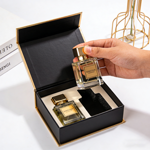 Flacon <span class=keywords><strong>de</strong></span> parfum <span class=keywords><strong>de</strong></span> luxe <span class=keywords><strong>de</strong></span> 100 ml avec boîte d'emballage, en carton rigide personnalisé, avec rabat, noir mat - Product Image 4