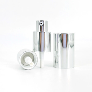 Pompe de distribution en aluminium argenté recyclable haut de gamme 20mm 20/410 pour huile essentielle sérum <span class=keywords><strong>Esssence</strong></span> huile capillaire - Product Image 6
