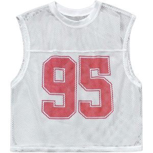 เสื้อกีฬาตาข่ายผู้ชาย คอกลม แขนกุด เบอร์ 95 ระบายอากาศได้ดี สไตล์ฟุตบอล - Product Image 1