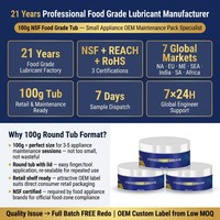Graisse alimentaire de qualité NSF, pot de 100g, pour hachoir à viande, machine à café, machine à pain, batteur sur socle, étiquette personnalisée OEM, faible MOQ, usine
