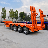 Prix usine Semi-remorque surbaissée 3 ou 4 essieux pour le transport d'excavatrices et d'équipements lourds 60 70 80 tonnes