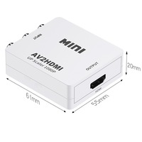 Mini Convertidor de Mini-USB a AV con Salida de CA para Uso con Laptop, Video HD 1080p, 3 Entradas RCA para Adaptador